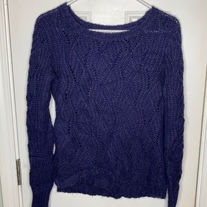 Vintage 90’s dELiA*s chunky knit purple blue crew neck long sleeve sweater sz M